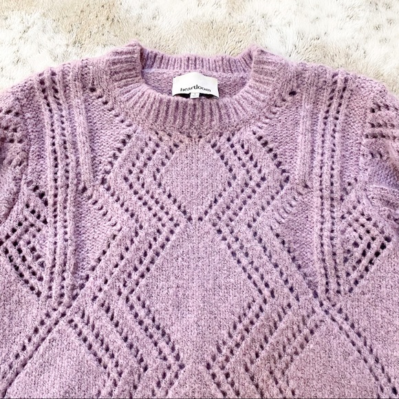 Heartloom Holden Knit Crewneck Pullover Sweater Lilac size small - Picture 6 of 11